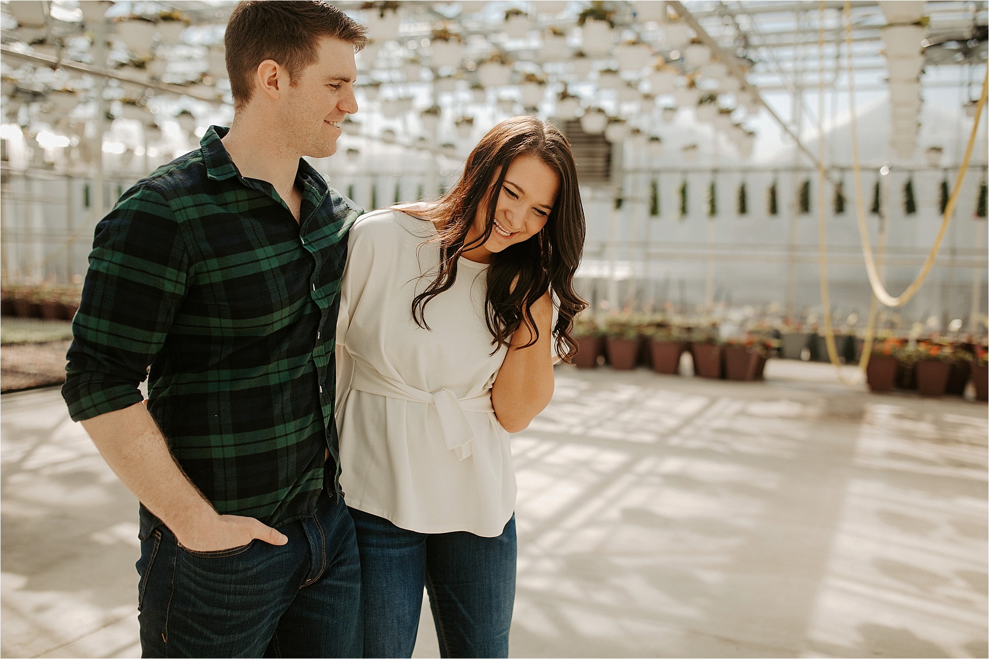 Greenhouse engagement session in Grant Park, IL. Krystal Richmond is a Chicagoland Wedding Photographer. 
