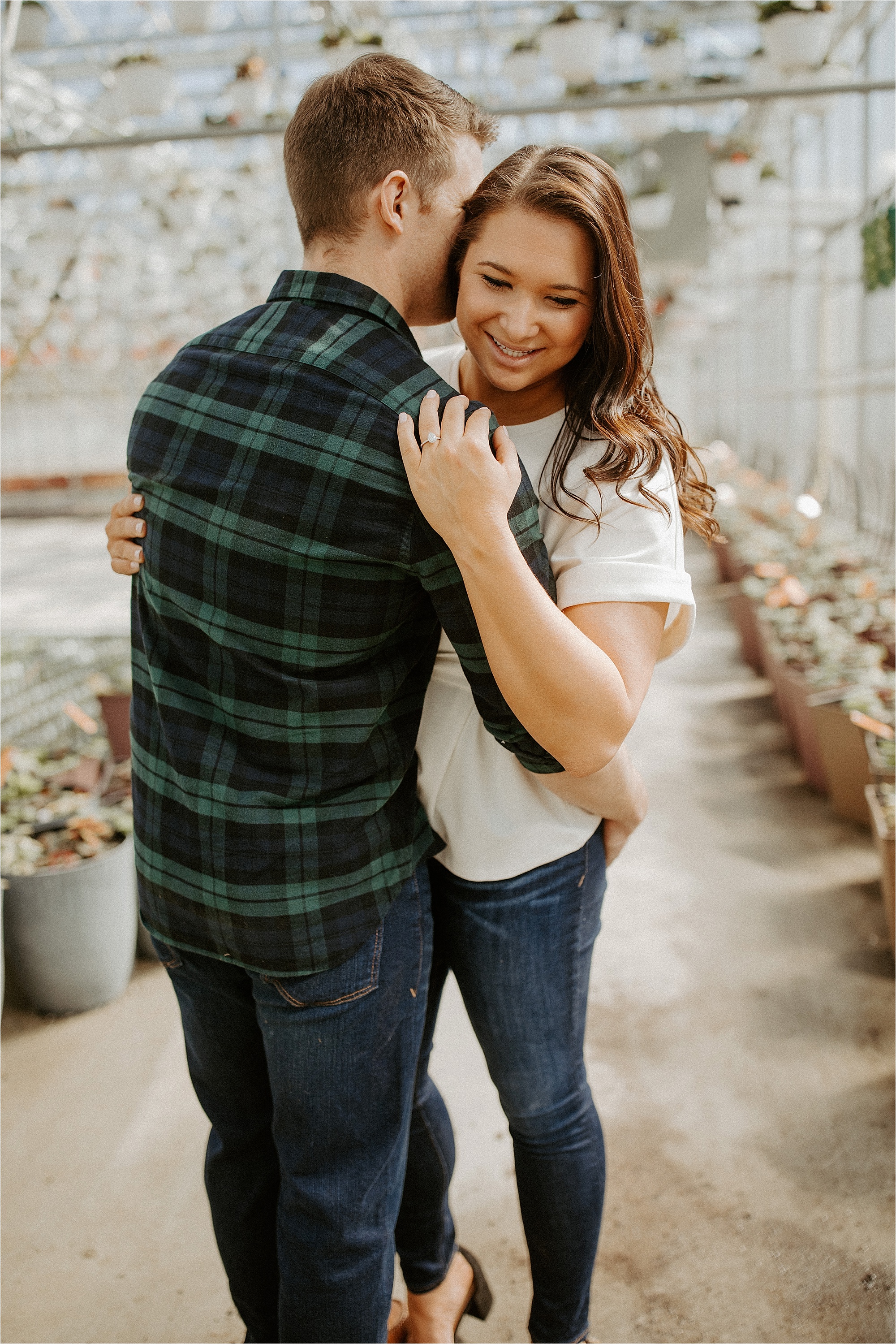 Greenhouse engagement session in Grant Park, IL. Krystal Richmond is a Chicagoland Wedding Photographer. 