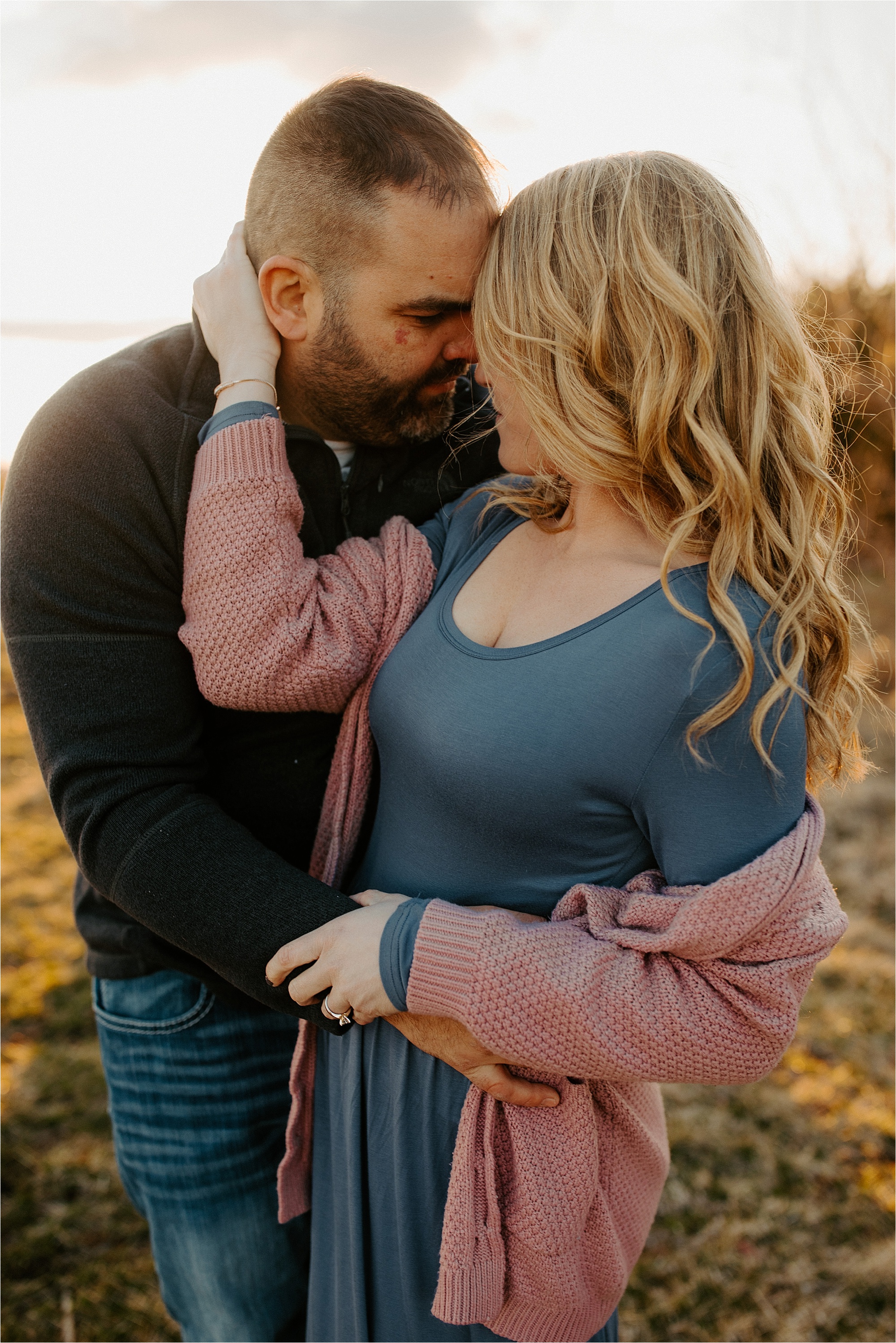 Sunset engagement session in the country of Kankakee, IL. Krystal Richmond is a natural light Engagement and Wedding Photographer in the Chicagoland area. 