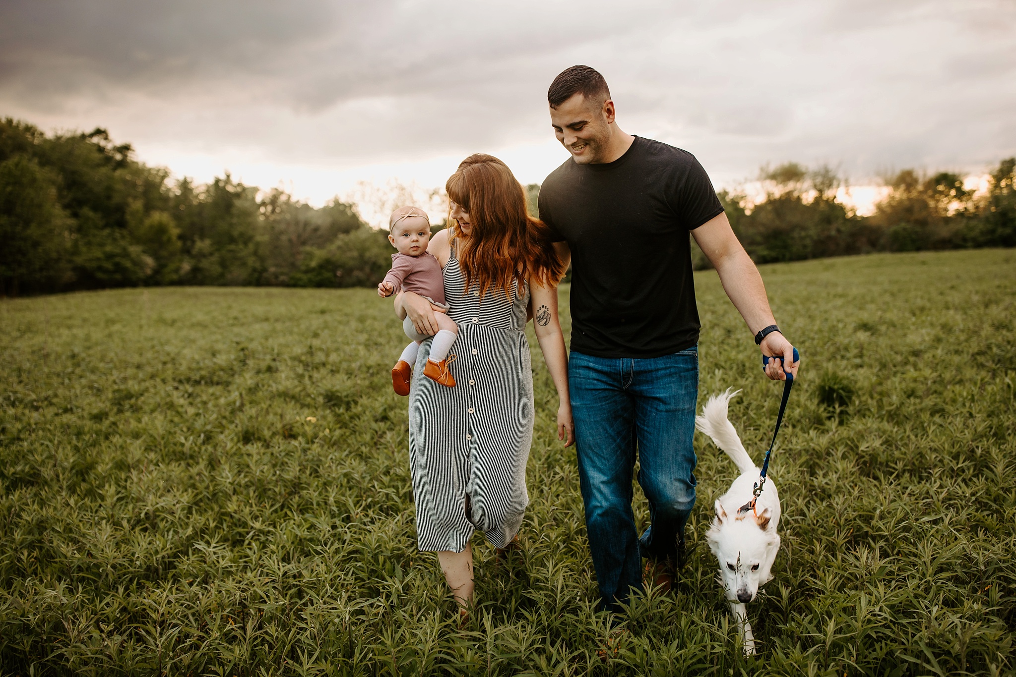 Cutest family session of three plus pup. Chicagoland Family Photographer. Krystal Richmond Photography