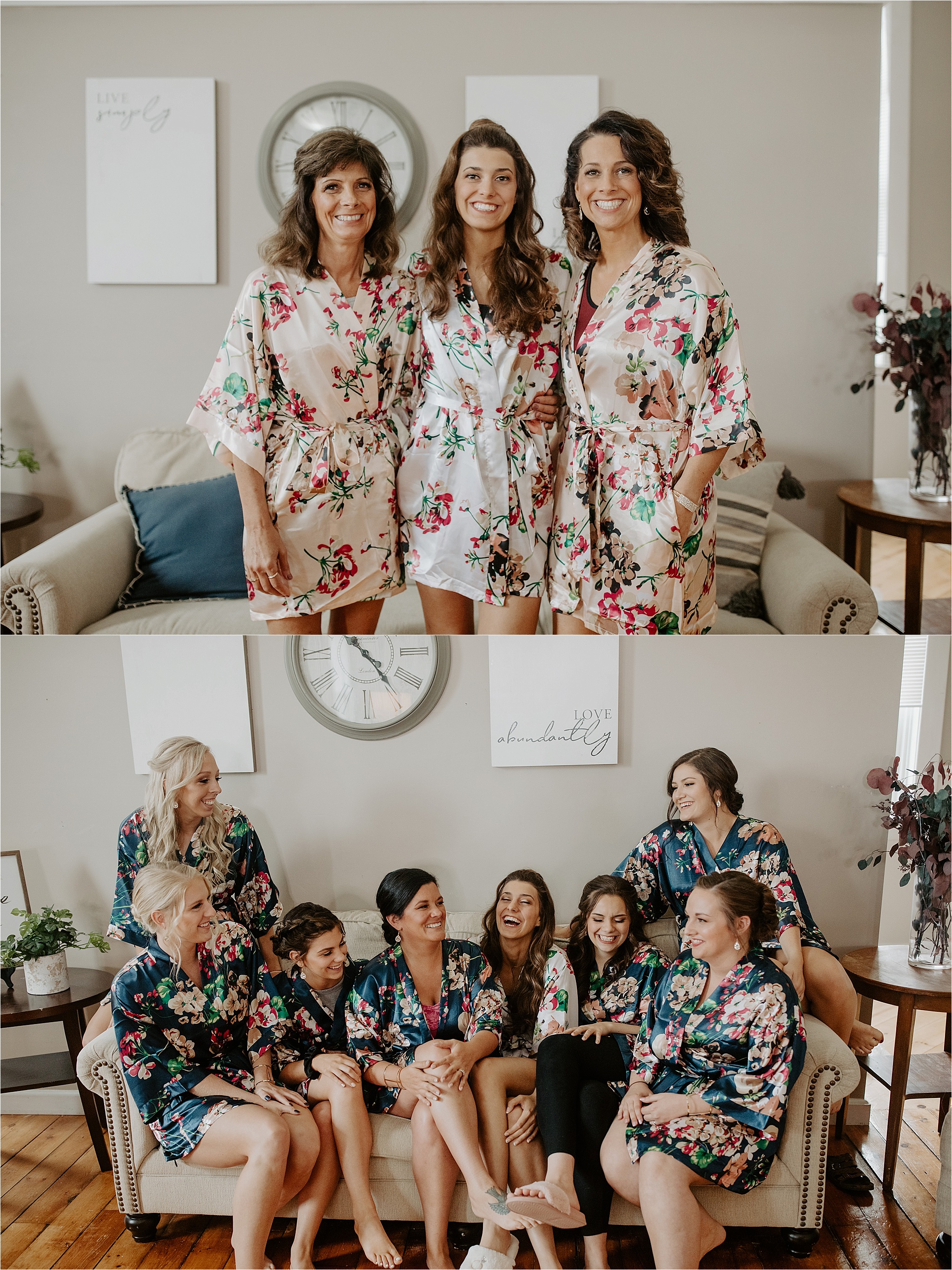 Bridal Party Robes. Town & Country Events Wedding Day in Milford, IL. Krystal Richmond Photography