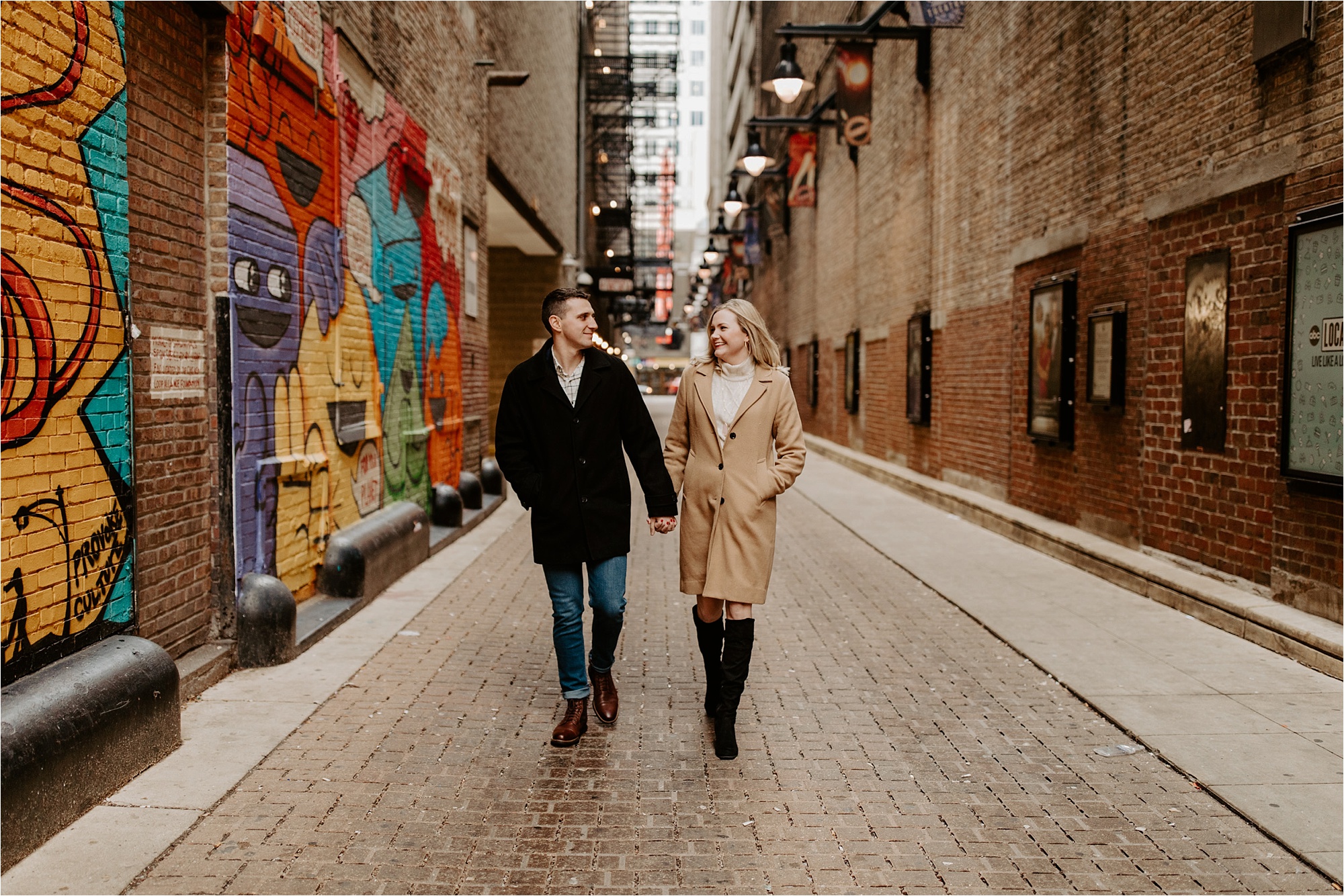 Downtown Chicago Winter Engagement Session. Chicago Wedding Photographer