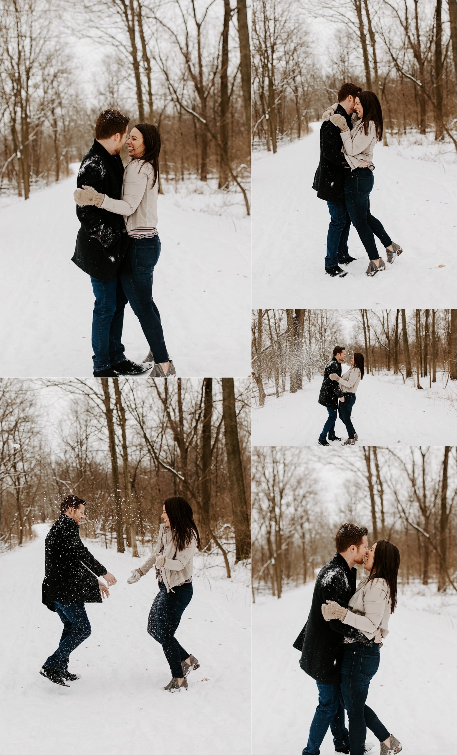 Snowy Engagement Photos in Naperville, IL. Chicago Wedding Photographer. Krystal Richmond Photography