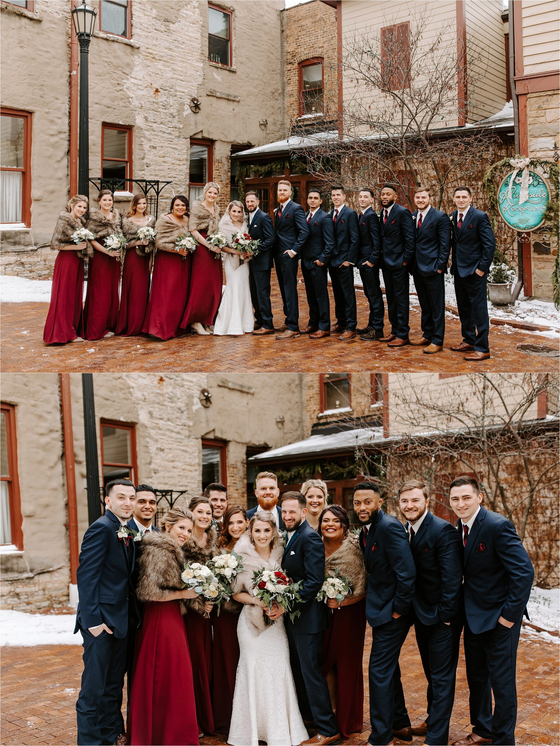 Bridal Party Portraits. Riverside Receptions Wedding Day. Chicago Wedding Photographer.