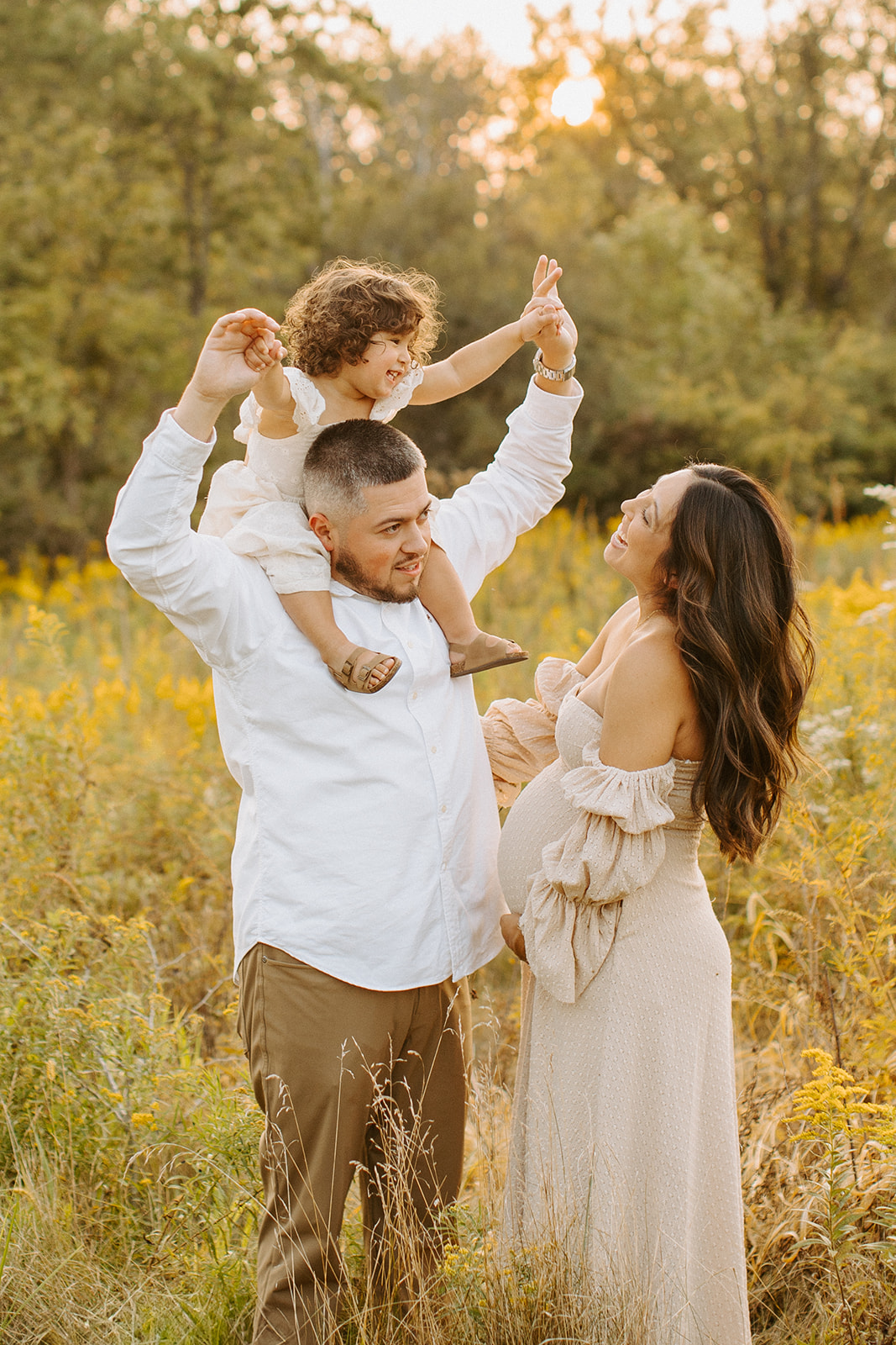 Sunset Family Maternity Session - Chicago Suburbs